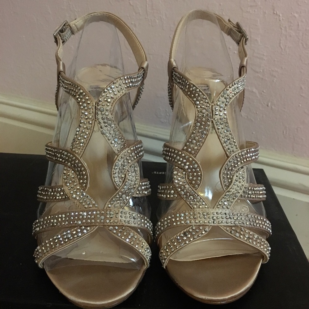 sparkly champagne heels